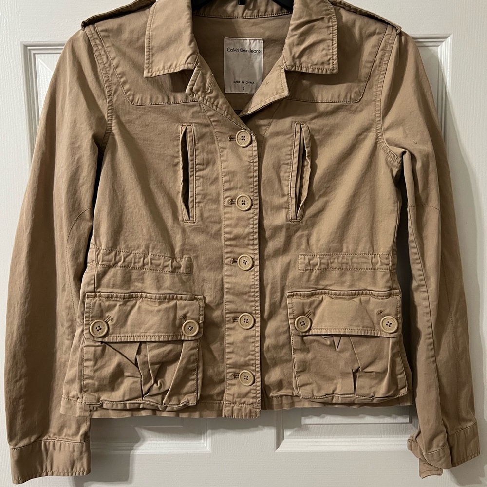 Calvin Klein Jeans Khaki Jacket in Tan - Size Small